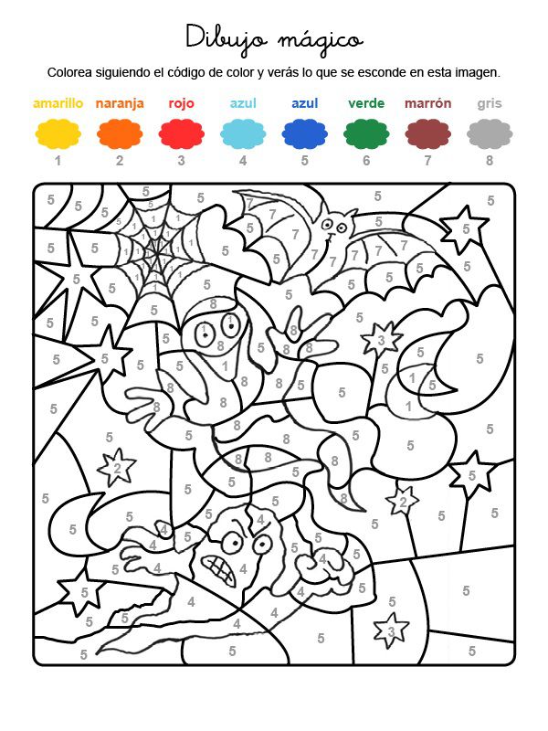 Dibujo mágico de fantasmas: dibujo para colorear e imprimir