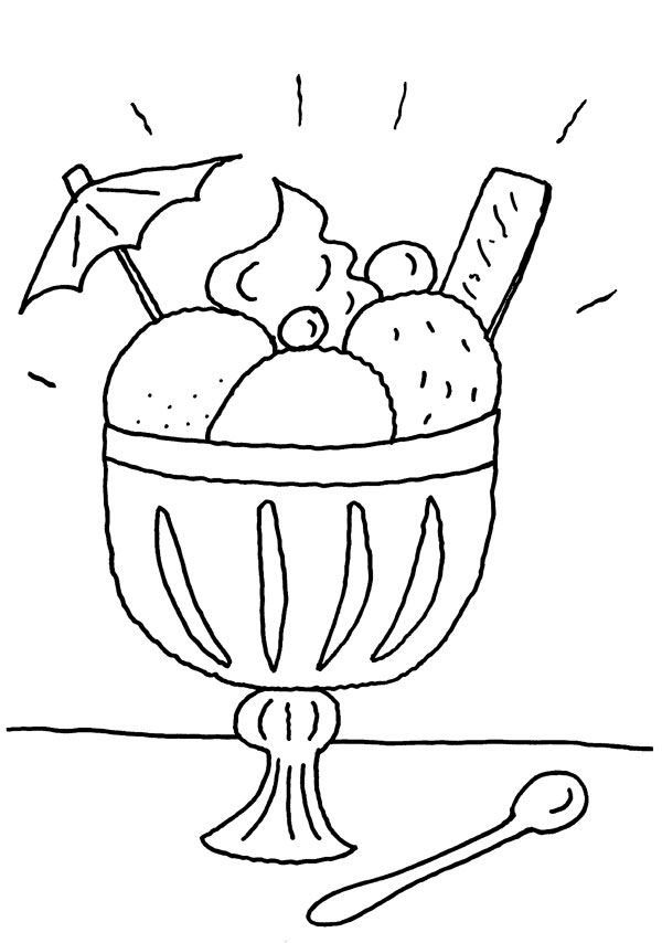Copa de helado: dibujo para colorear e imprimir