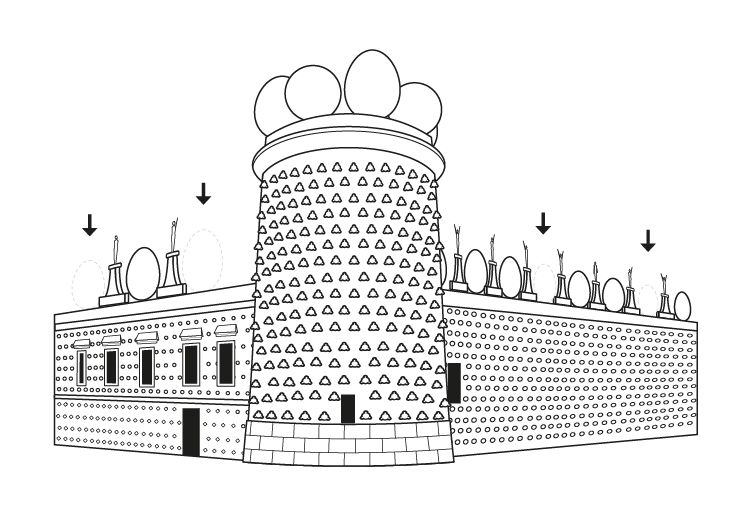 Teatro-Museo Dalí: dibujo para colorear e imprimir