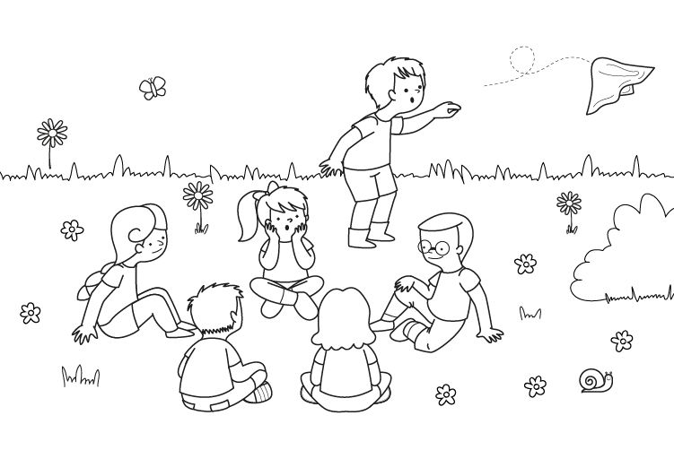 Juego pañuelo: dibujo para colorear e imprimir