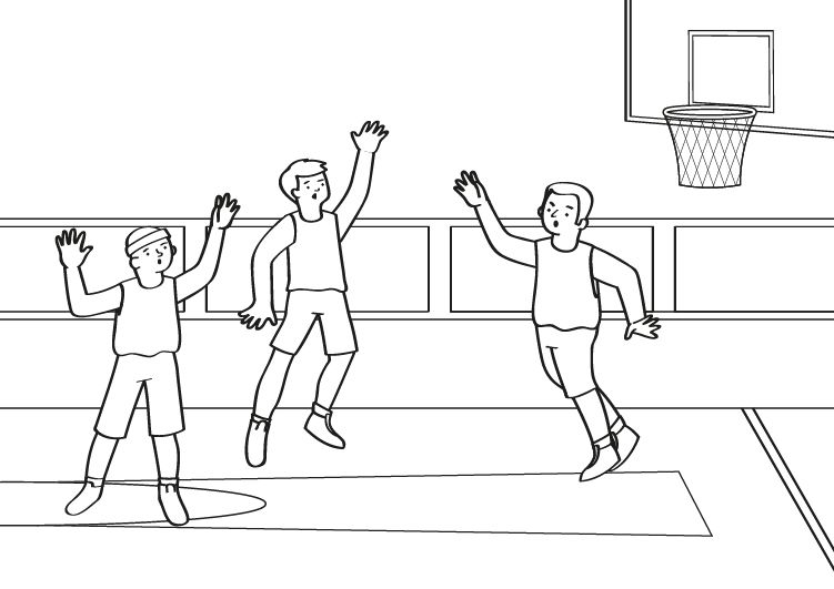 Baloncesto: dibujo e imprimir