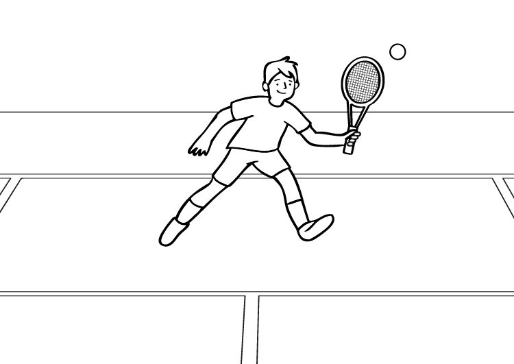 Tenis: dibujo para colorear e imprimir