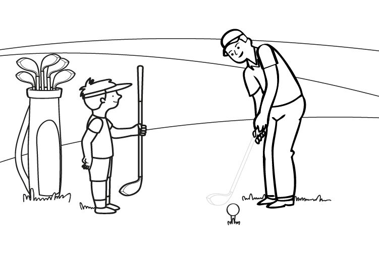 Golf: dibujo para colorear e imprimir