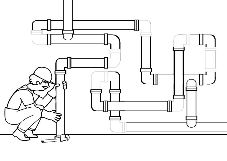 Fontanero: dibujo para colorear e imprimir