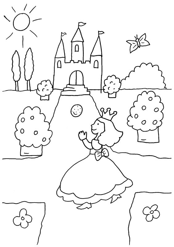 La princesa va al baile: dibujo para colorear e imprimir