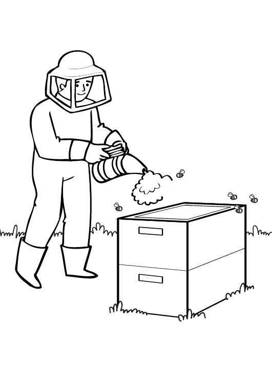 Apicultor: dibujo para colorear e imprimir