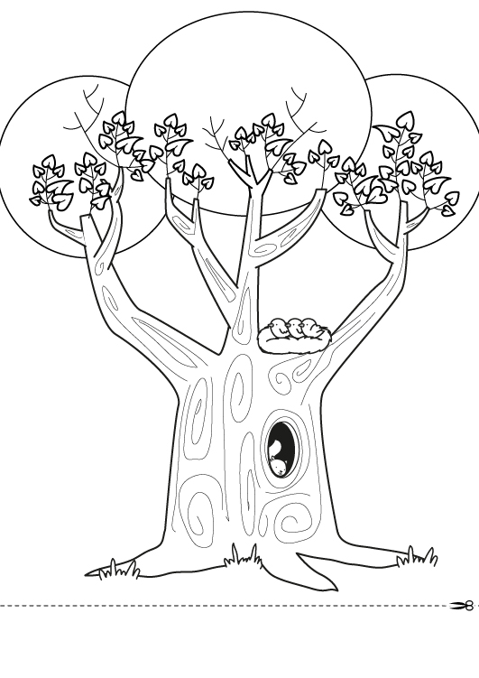 Dibujo para colorear para el dia de la madre de una arbol