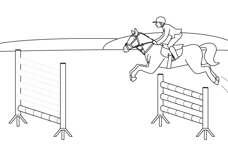 Dibujo para colorear de salto de caballo