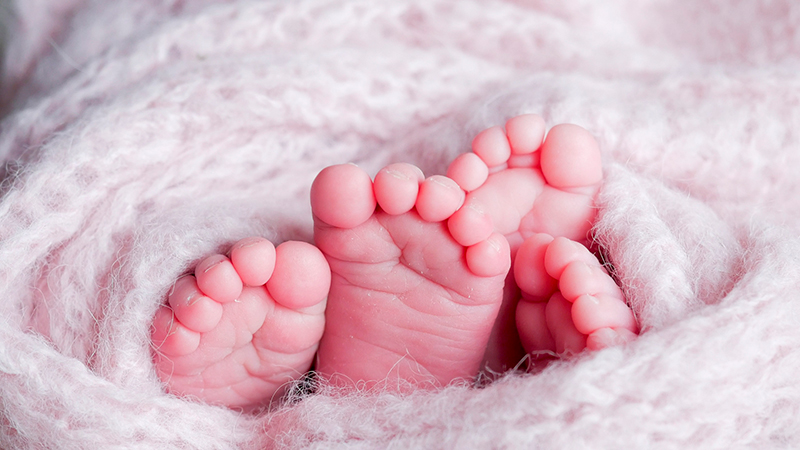 Los pies de los bebés