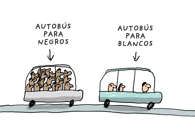 1 Separación entre blancos y negros