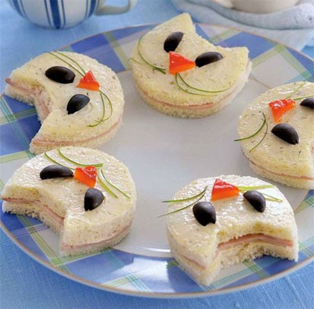 Minisandwiches forma de gatitos