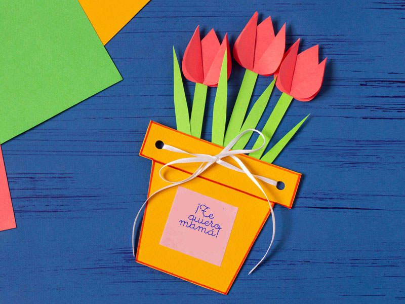 montar pila Gestionar Tarjeta original para felicitar a mamá. Manualidades para el Día de la Madre