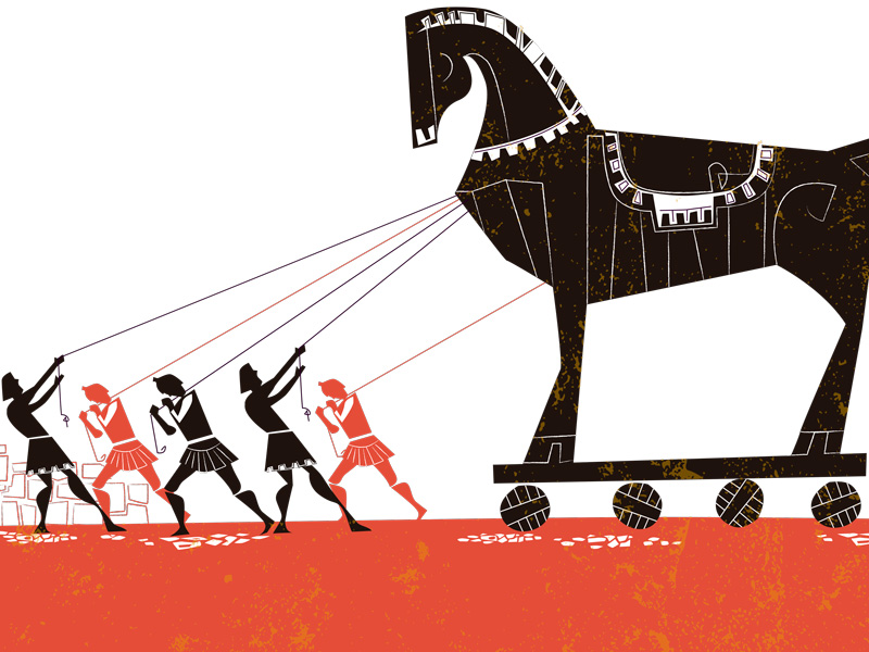 Cuento corto del caballo de Troya. Mitología griega para niños