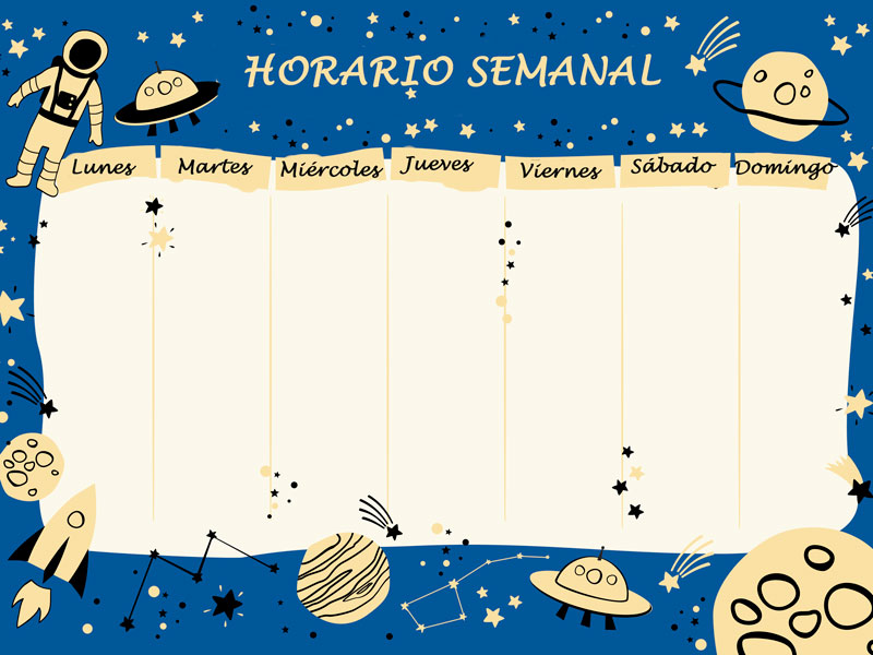 Horario semanal del espacio