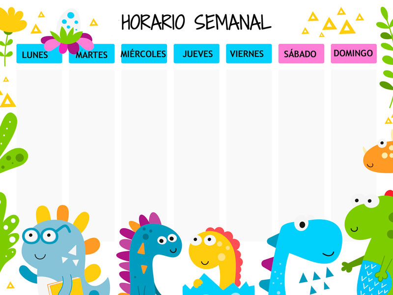 10 originales horarios semanales infantiles para imprimir y las