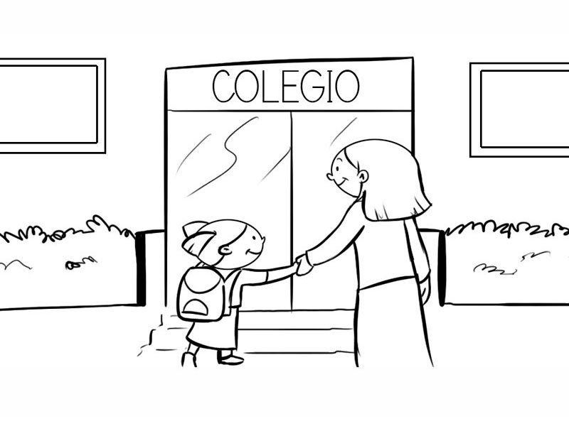 Dibujo de regreso al colegio para pintar