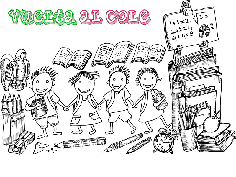 15 divertidos dibujos de vuelta al colegio para colorear