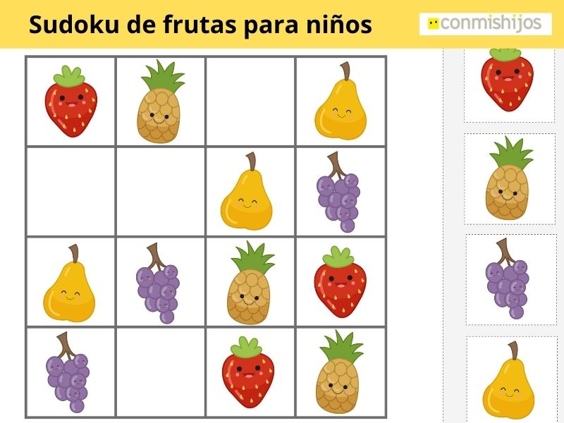 Sudoku de figuras para niños