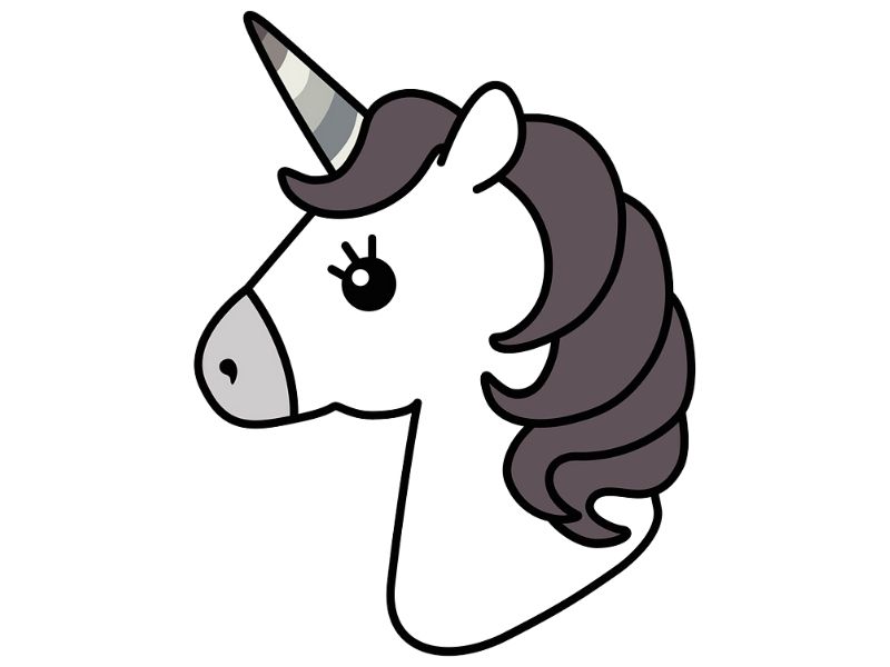 Dibujo de la cabeza de un unicornio para colorear