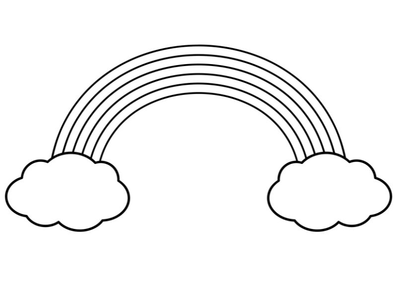 Gracia Conciliar rival Dibujo de un arcoiris para imprimir y colorear con sus 7 colores