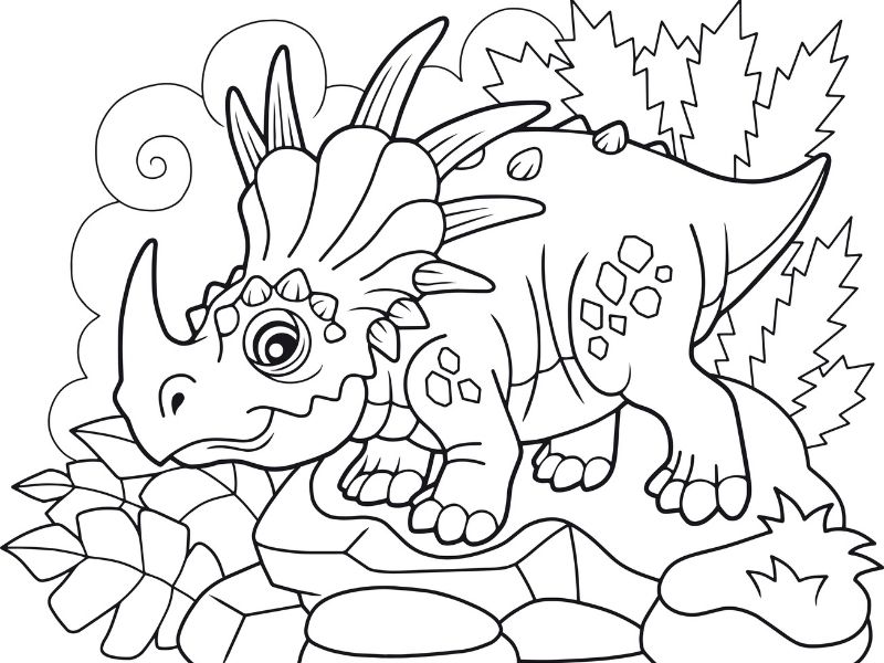 Dibujo de un triceratops para colorear