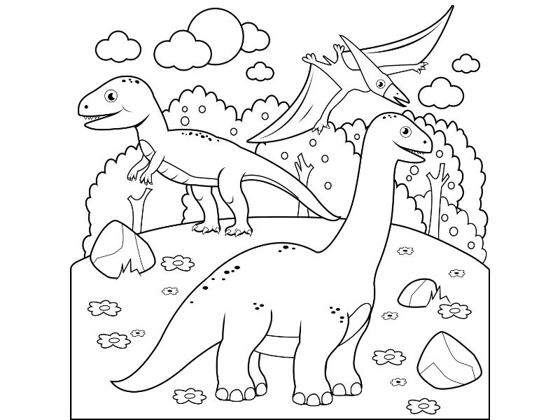 Dibujos de dinosaurios para imprimir y colorear