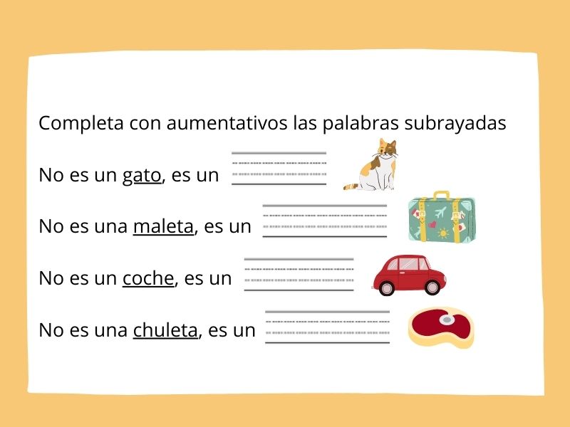 Aumentativos Y Diminutivos Ficha De Lengua Para 2º De Primaria