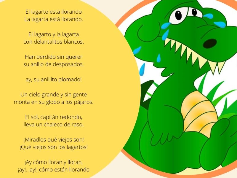 Imagen del poema El lagarto está llorando para compartir