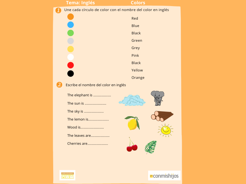 Mi libro de los colores para colorear  Ingles para preescolar, Colores en  ingles, Libro de colores