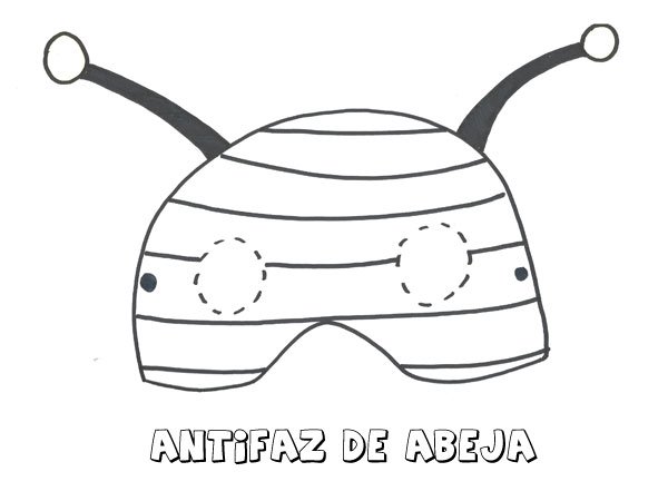 Imagen para imprimir y pintar de un antifaz de abeja