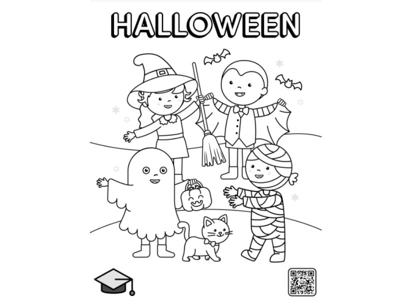 Dibujo de Halloween para colorear con los niños