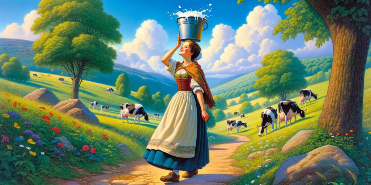 Cuento de La lechera. Fábula con moraleja para niños
