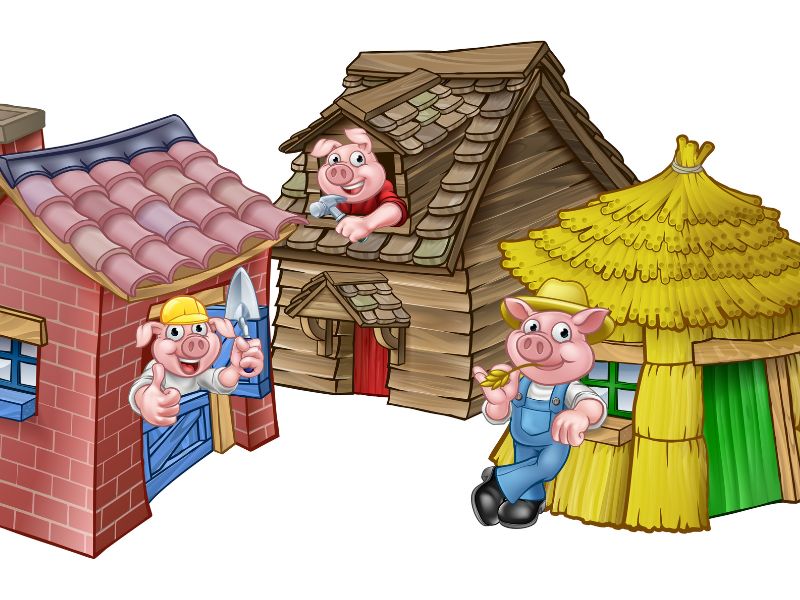 The Three Little Pigs. Cuento corto en inglés para niños