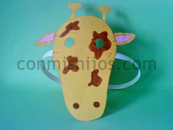 domesticar Subdividir Poner Careta de jirafa. Manualidad de disfraz para niños