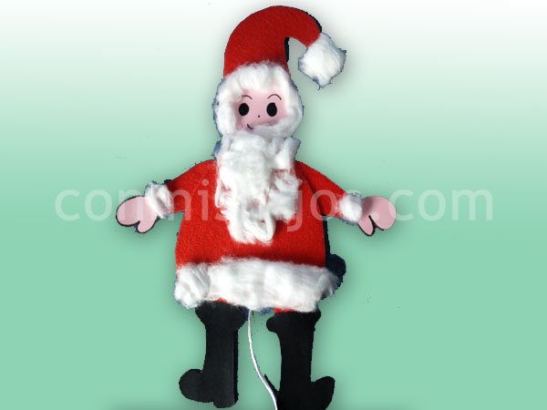 Marioneta de Papá Noel. Manualidades de Navidad