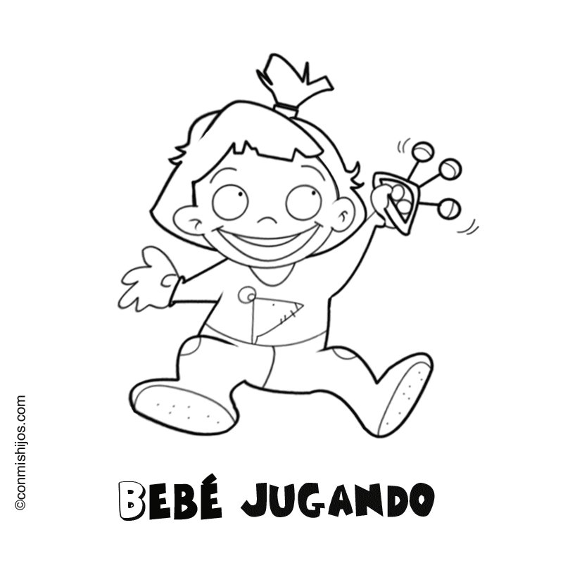 Bebé jugando. Dibujos para imprimir y colorear