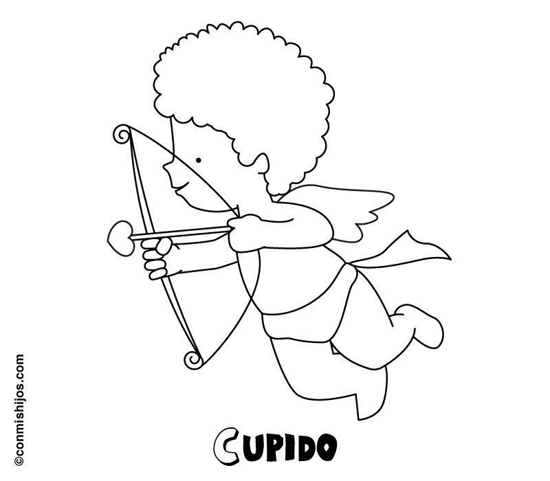 Dibujo De Cupido Para Colorear Con Los Ninos