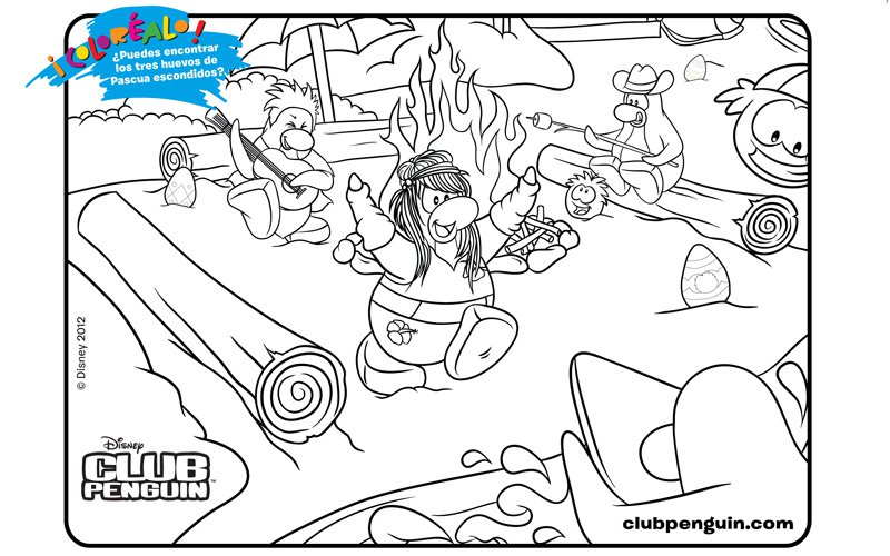 Dibujo infantil del Club Penguin para colorear