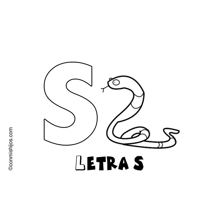 Imprimir: Letra S: Dibujos para colorear