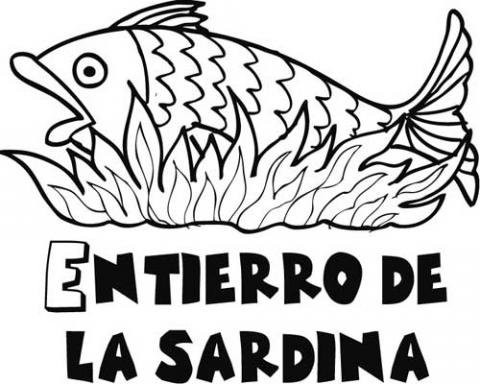 Dibujos del entierro de la sardina para pintar con los niños