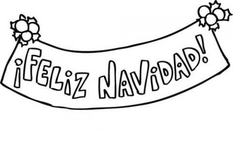 Cartel infantil de Feliz Navidad para colorear