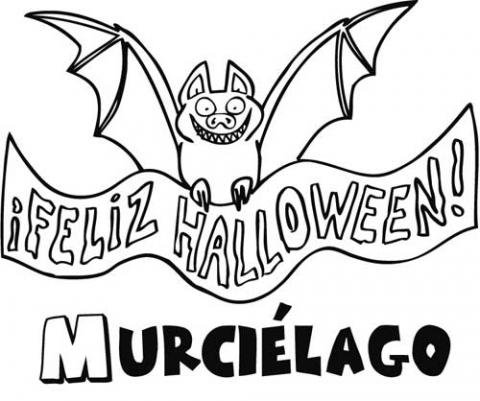 Dibujo con cartel de Halloween para pintar