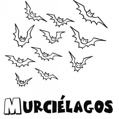 Murciélagos para colorear. Dibujos gratis para Halloween