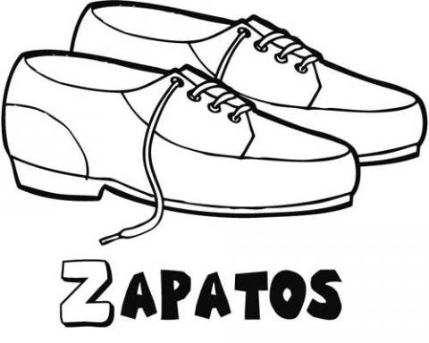 para colorear de zapatos de cordones para los niños