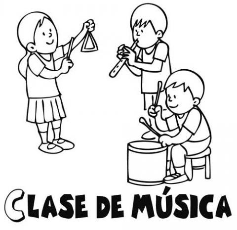 Dibujos gratis de clase de música para colorear con niños