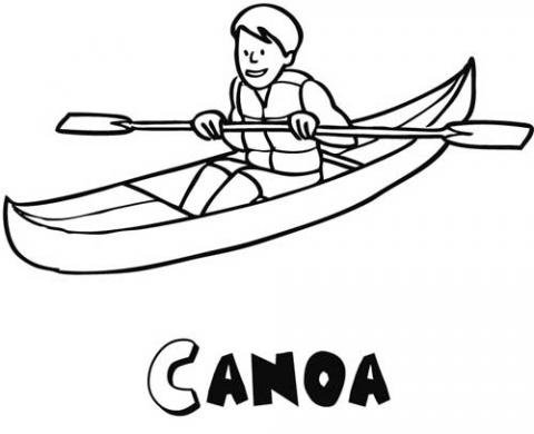 Dibujos de una canoa para colorear por los niños