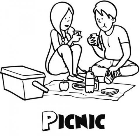 Picnic: Dibujos para colorear