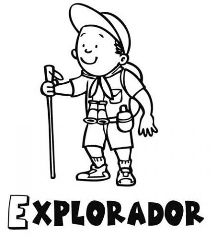 Dibujo de un explorador, imágenes infantiles de empleos