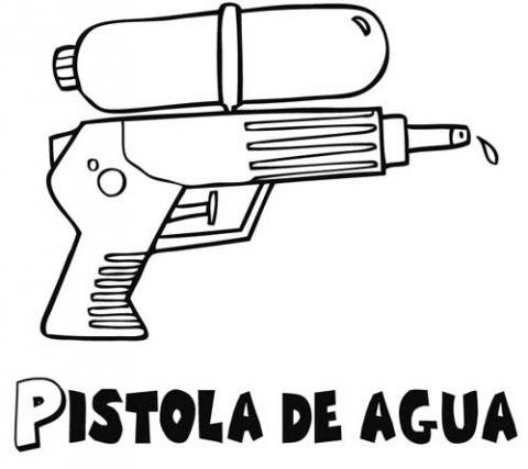 Pistola de agua: Dibujos para colorear