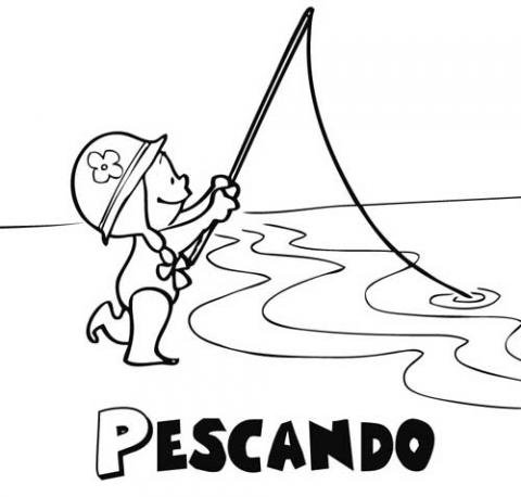 Niña pescando